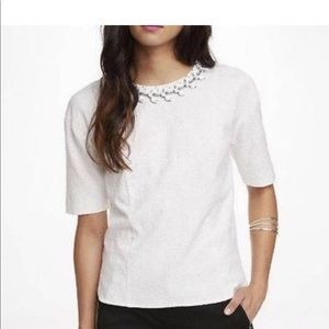 Express textured white shirt with attatched